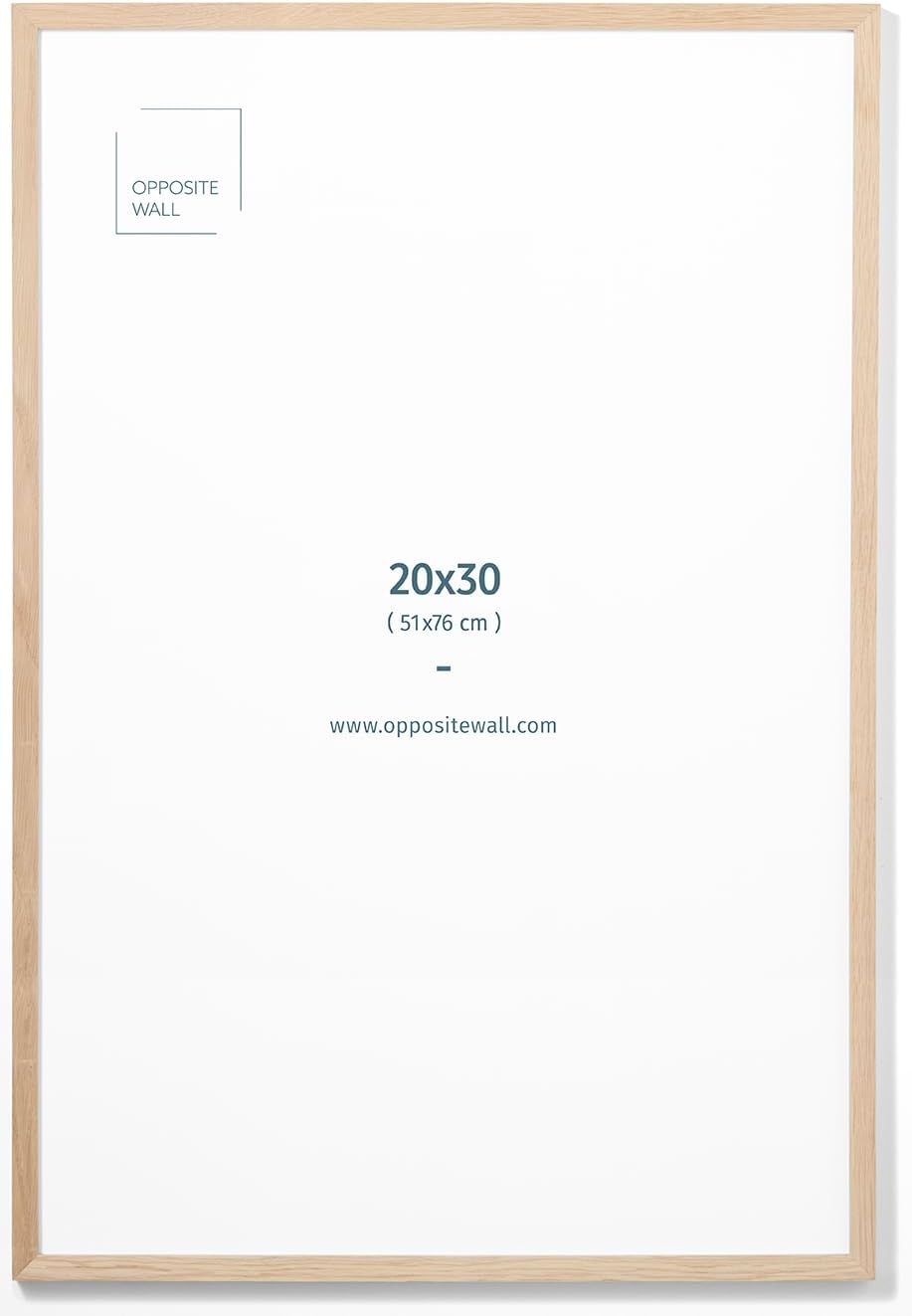Opposite Wall - 20x30 in - Natural Solid Oak Wood Picture Frame - Lightweight, Versatile & Shatterproof - Wall Hanging Poster or Photo Frame - Wall Decor for Office, Gallery & Home