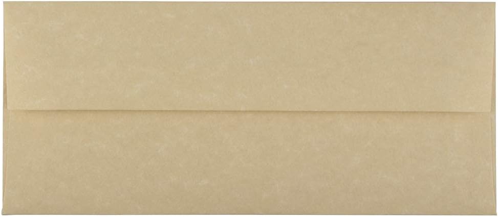 JAM PAPER #10 Business Parchment Envelopes - 4 1/8 x 9 1/2 - Brown Recycled - 50/Pack