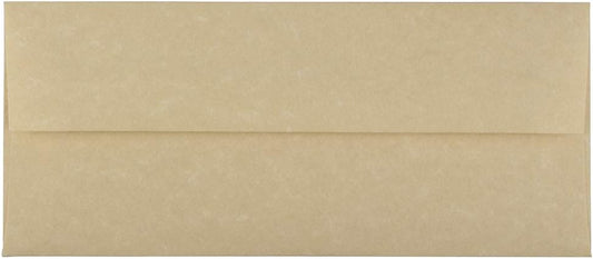 JAM PAPER #10 Business Parchment Envelopes - 4 1/8 x 9 1/2 - Brown Recycled - 50/Pack