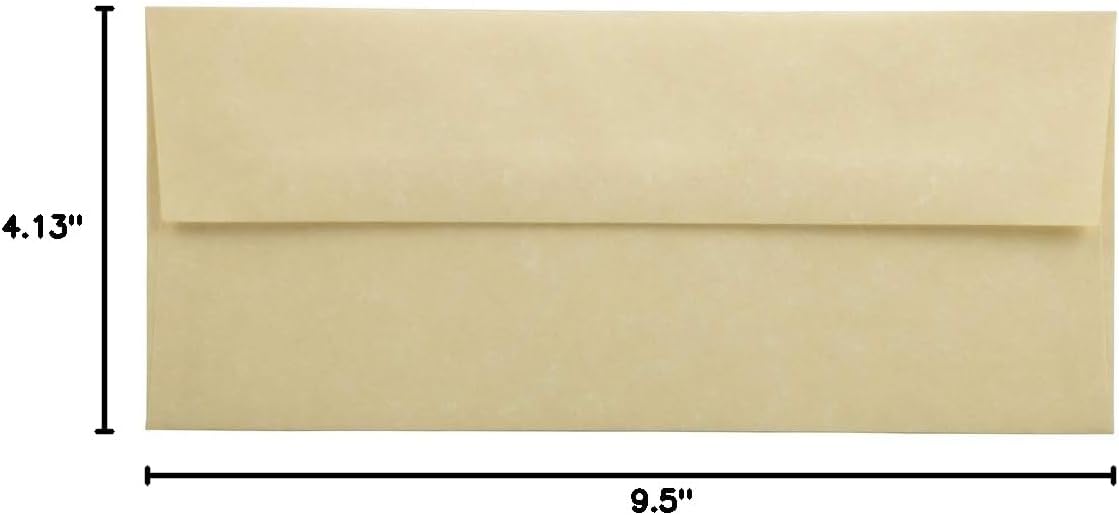 JAM PAPER #10 Business Parchment Envelopes - 4 1/8 x 9 1/2 - Antique Gold Recycled - 50/Pack