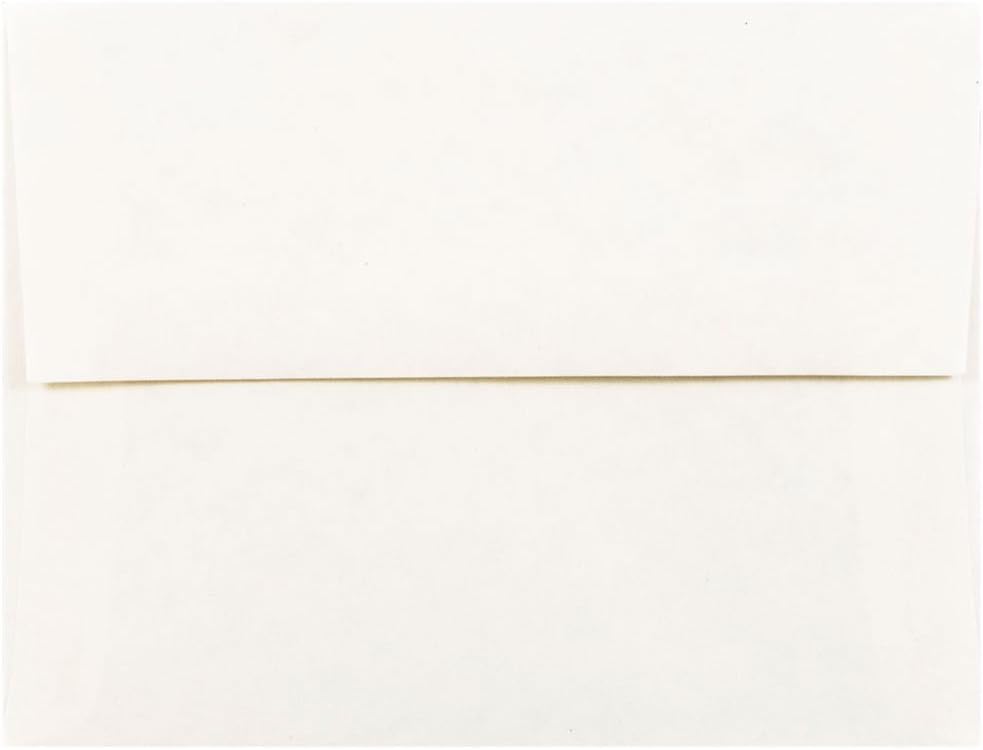 JAM PAPER A2 Parchment Invitation Envelopes - 4 3/8 x 5 3/4 - White Recycled - 50/Pack