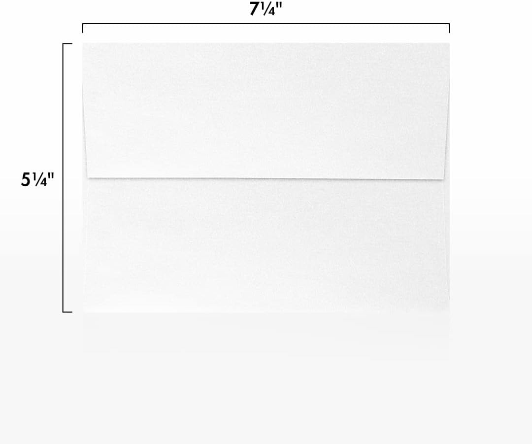 LUXPaper A7 Invitation Envelopes | Peel & Press | 5 1/4" x 7 1/4" | Crystal Metallic | 80lb. Text | 50 Qty