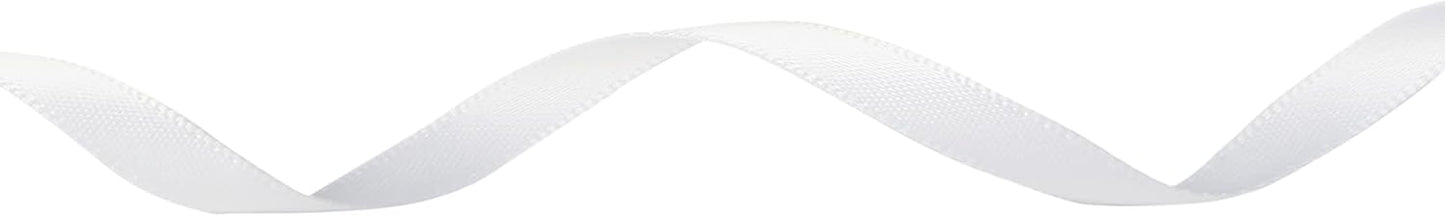 Ribbli Double Faced White Satin Ribbon,1/4” x Continuous 25 Yards,Use for Bows Bouquet,Gift Wrapping,Floral Arrangement