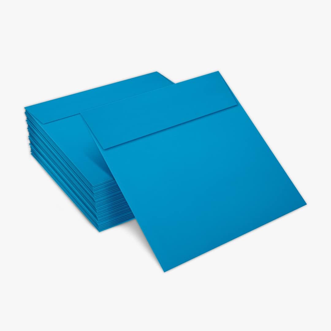 LUXPaper Square Invitation Envelopes | Peel & Press | 5" x 5" | Pool Blue | 80lb. Text | 50 Qty