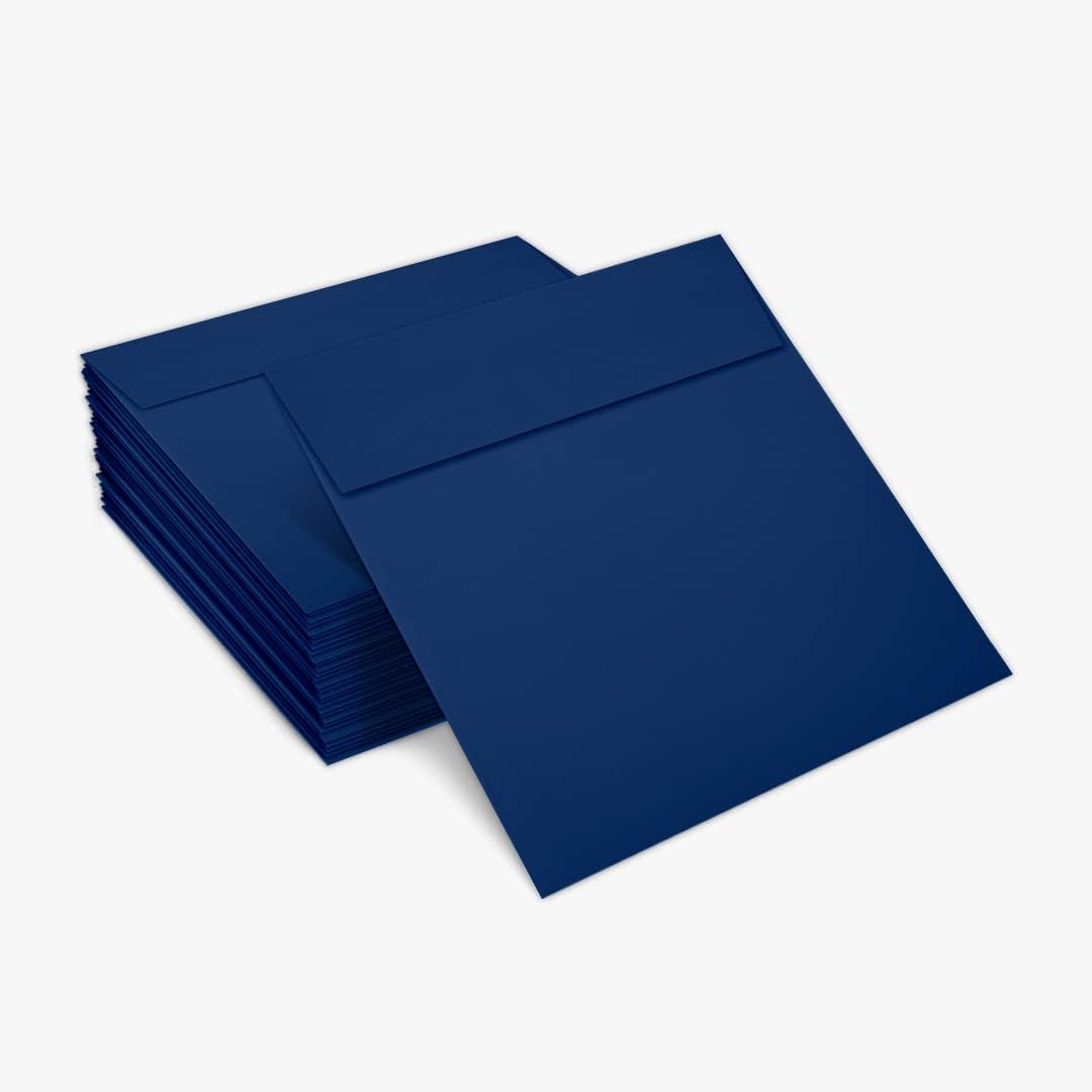 LUXPaper Square Invitation Envelopes | Peel & Press | 6" x 6" | Navy Blue | 80lb. Text | 50 Qty
