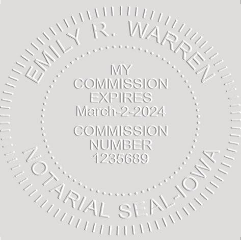 MaxMark Notary Seal Round Embosser for Iowa State - Includes Gold Burst Seal Labels (50 Count)