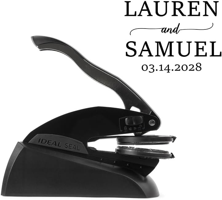 Personalized Wedding Embosser | Custom Made with Initials or Monograms for Couples | Elegant Designs for Stationery, Invitations, Napkins, and More (Design 7)