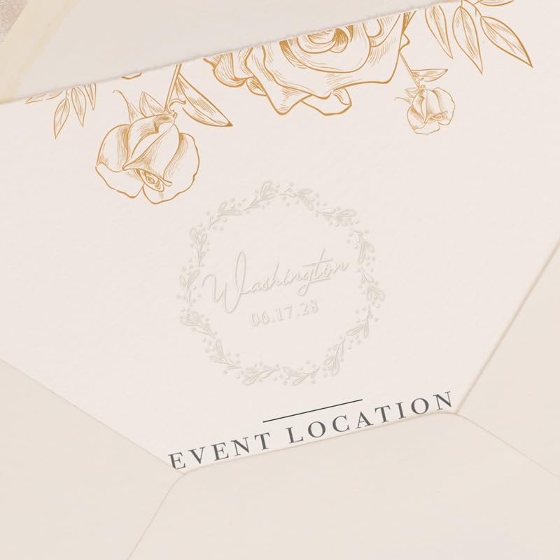 Personalized Wedding Embosser | Custom Made with Initials or Monograms for Couples | Elegant Designs for Stationery, Invitations, Napkins, and More (Design 4)