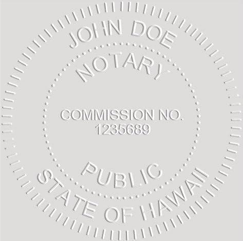 MaxMark Notary Seal Round Desk Embosser for Hawaii State - Includes Gold Burst Seal Labels (50 Count)