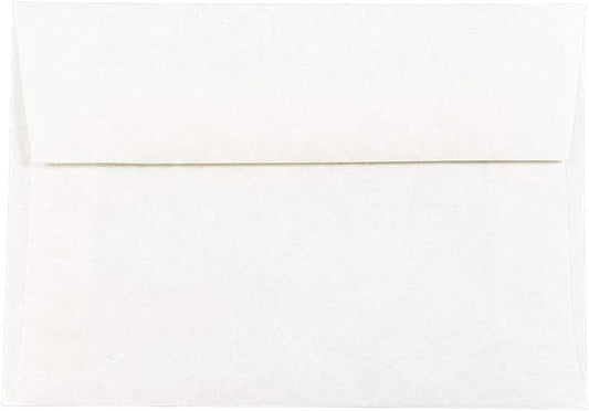 JAM PAPER 4Bar A1 Parchment Invitation Envelopes - 3 5/8 x 5 1/8 - White Recycled - 50/Pack