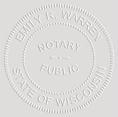 MaxMark Notary Seal Round Desk Embosser for Wisconsin State - Includes Gold Burst Seal Labels (50 Count)