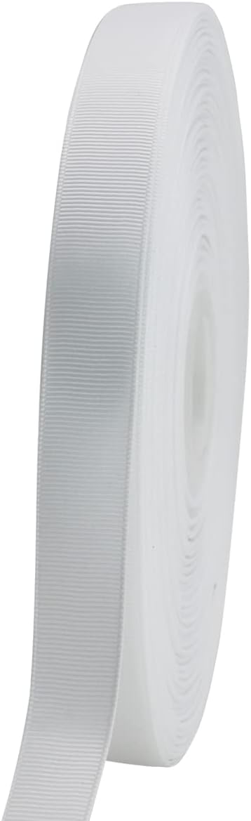 Jesep One Roll 100 Yards 3/4" Soild Grosgrain Ribbon Boutique Gift Wrapping Package Ribbon, DIY Crafts Bow Hair Headband Accessories Assorted Ribbon#29 (3/4" 20mm, White)