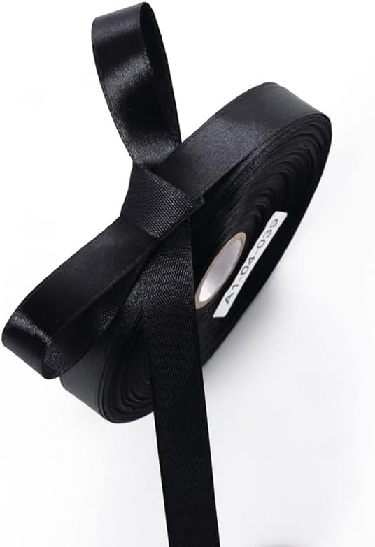 1/2 Inch Black Satin Ribbon 50 Yards Solid Fabric Ribbons for Gift Wrapping, Crafts and DIY Projects, Bows Making, Wedding, Party, Holiday Decor