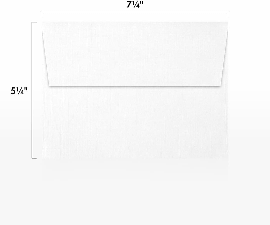 LUXPaper A7 Invitation Envelopes | Peel & Press | 5 1/4" x 7 1/4" | White Linen | 80lb. Text | 500 Qty