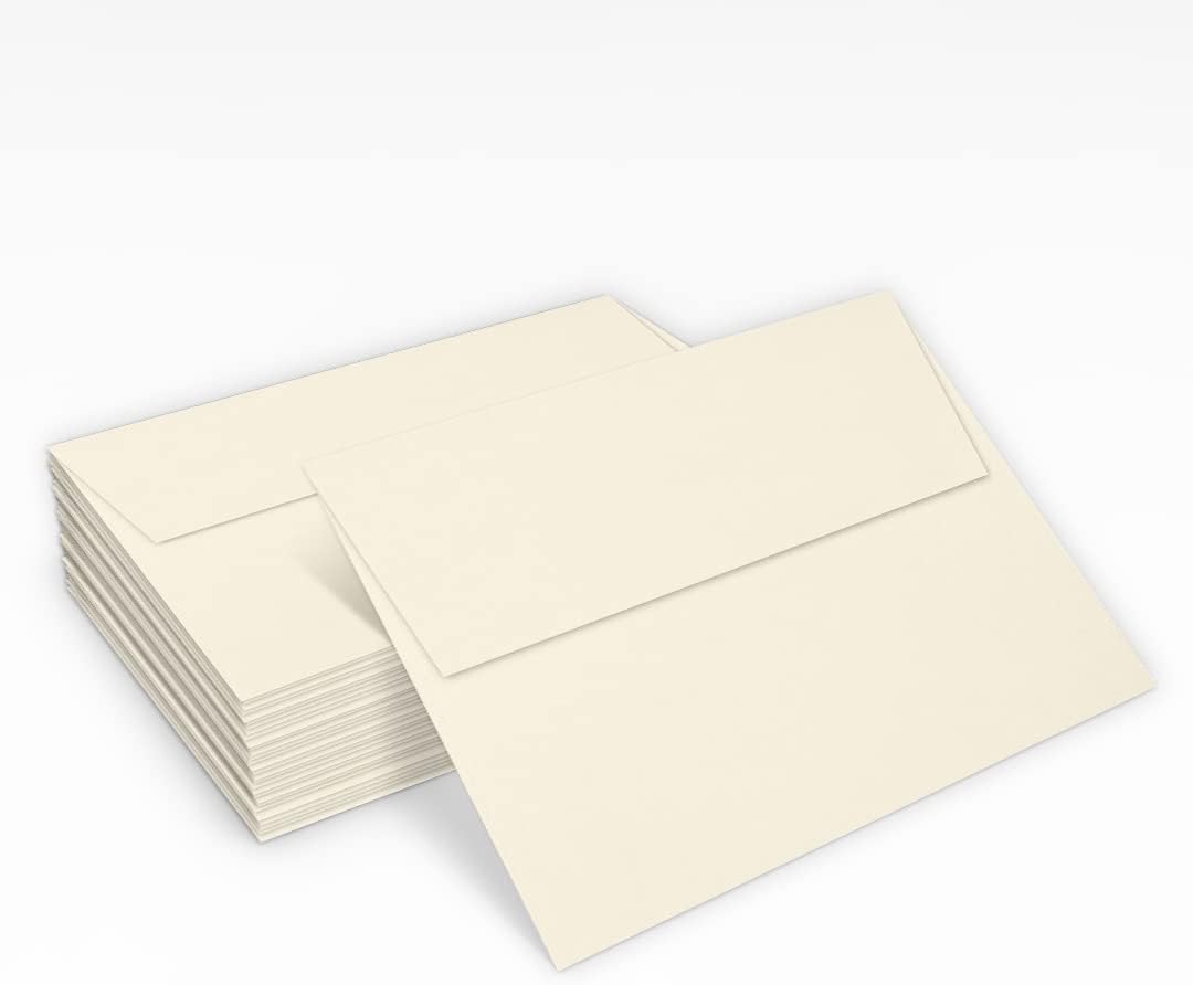 LUXPaper A7 Invitation Envelopes | Peel & Press | 5 1/4" x 7 1/4" | Natural | 80lb. Text | 30% Recycled | 1,000 Qty