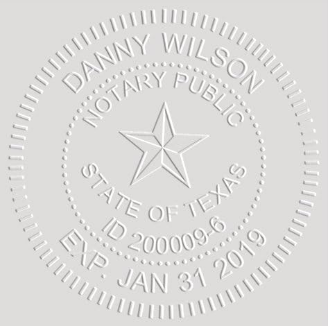 MaxMark Notary Seal Round Pink Embosser for Texas State - Includes Gold Burst Seal Labels (50 Count)