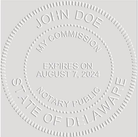 MaxMark Notary Seal Round Desk Embosser for Delaware State - Includes Gold Burst Seal Labels (50 Count)