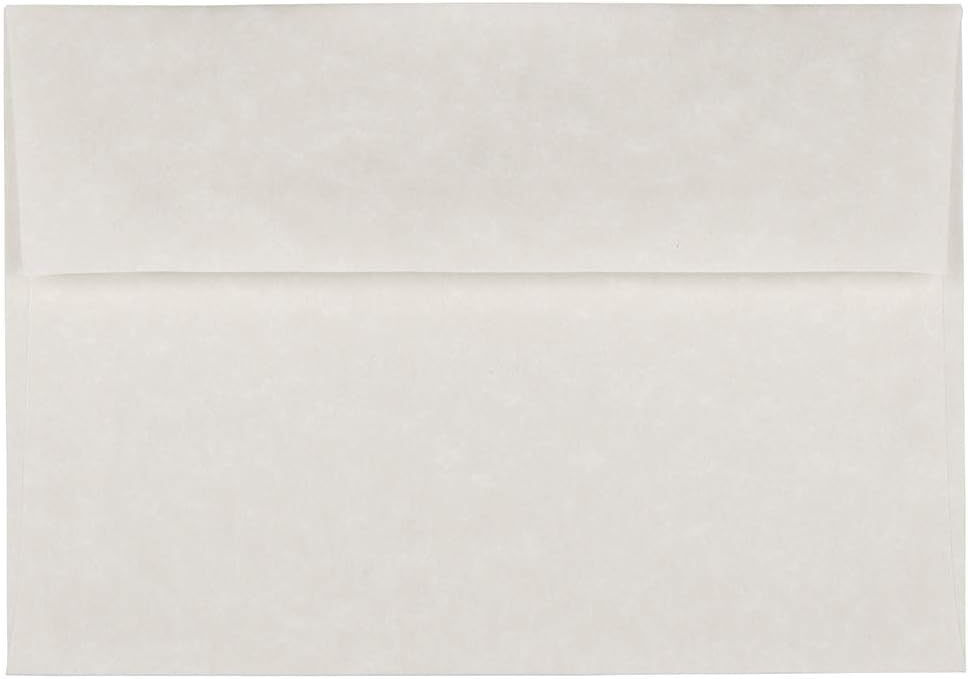 JAM PAPER A7 Parchment Invitation Envelopes - 5 1/4 x 7 1/4 - White Recycled - 50/Pack