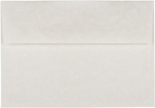 JAM PAPER A7 Parchment Invitation Envelopes - 5 1/4 x 7 1/4 - White Recycled - 50/Pack