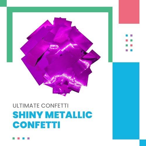 Fluttering Pink Mylar Shiny Foil Metallic Confetti – Rectangular Light-Weight and Slow-Falling Party Confetti for Cannon and Launcher use – Best for Celebrations - 30 lb, 480 oz