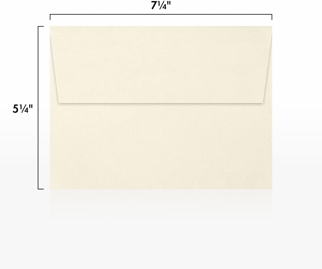 LUXPaper A7 Invitation Envelopes | Peel & Press | 5 1/4" x 7 1/4" | Natural Linen | 80lb. Text | 500 Qty
