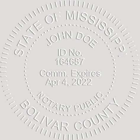 MaxMark Notary Seal Round Embosser for Mississippi State - Includes Gold Burst Seal Labels (50 Count)