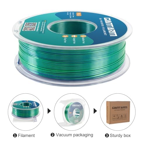 GIANTARM Dual Color PLA Filament, Silk PLA Filament 1.75mm +/-0.02mm,1KG Spool(2.2lbs) Vacuum Packaging, 3D Printing Filaments Fit Most FDM Printer