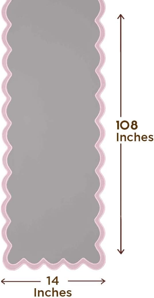 Folkulture Table Runner | Table Runners 108 inches Long | Scallop Table Runner for Farmhouse Decor or Boho Decor | Purple Table Runners for Dining Room Table Decor | Table Decorations for Party