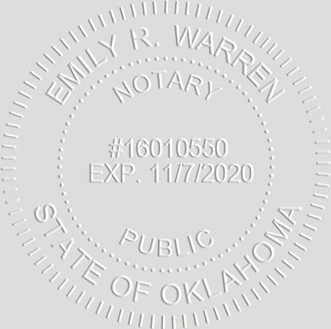 MaxMark Notary Seal Round Embosser for Oklahoma State - Includes Gold Burst Seal Labels (50 Count)
