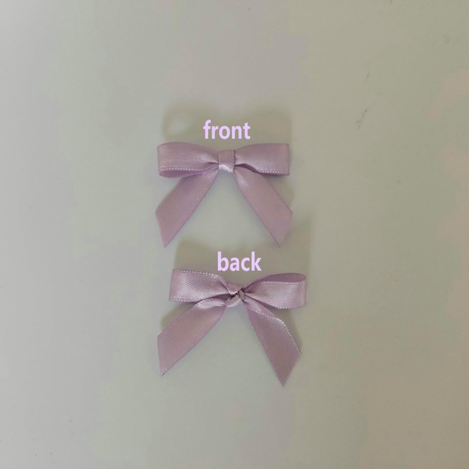 50pcs 1-1/2" Lavender Satin Ribbon Bows with Twist Ties Mini Ribbon Bows for Candy Partiy Decoration Gift Packing&Wrapping Accessoried(Lavender)