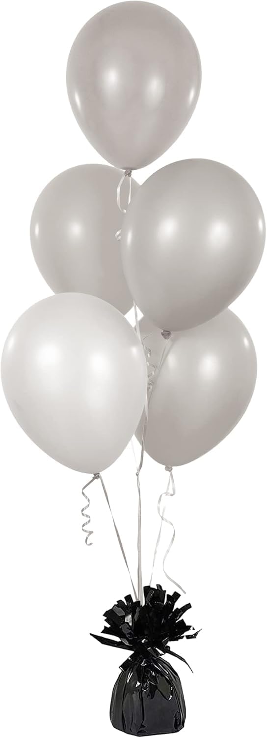 ROYALHOUSE Metallic Plastic Wrapped Balloon Weights for Party Decorations, 12 Pcs (Black)