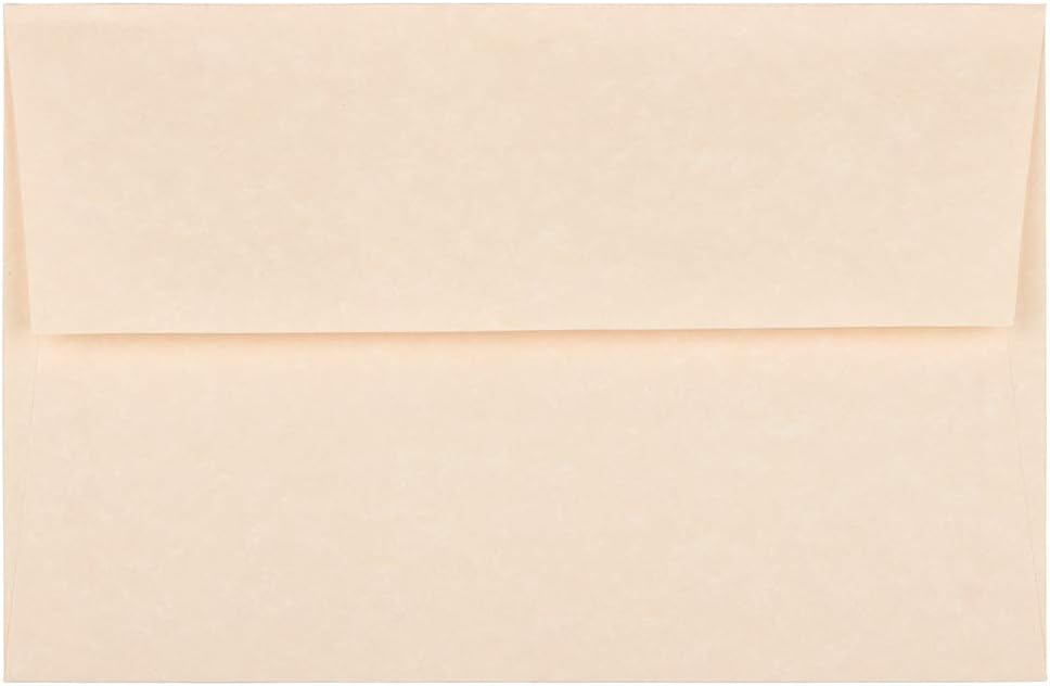JAM PAPER A8 Parchment Invitation Envelopes - 5 1/2 x 8 1/8 - Natural Recycled - 50/Pack