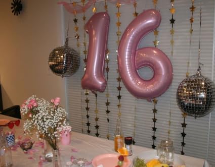 Pearlescent Pink Number 1 Balloon 40 inch, Number 1 Birthday Balloons for Boy Girl, Pearl Pink Foil One Balloon for 1st 10 11 12 16 18 Birthday Party, Anniversary Celebration Numbers Decorations