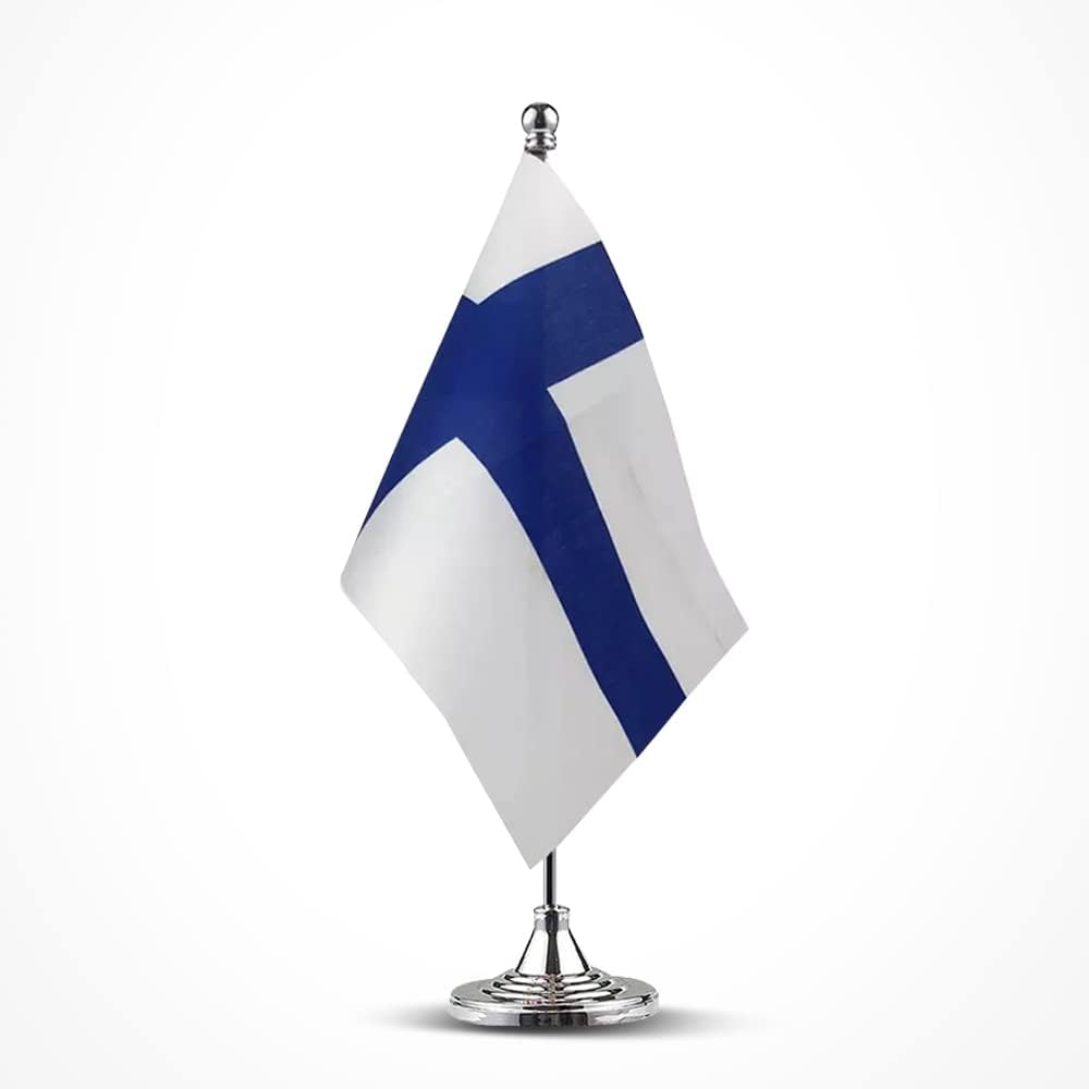 Finland Flag Finnish Flags, Small Mini Finnish Desk Flag, Used for Table Office Classroom Home Patriotic Events Decorations