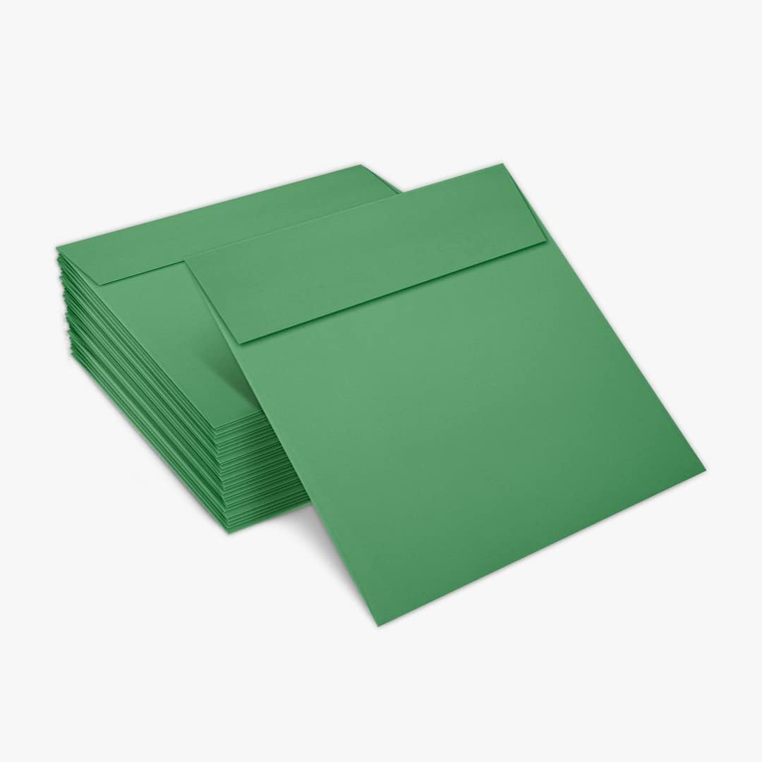 LUXPaper Square Invitation Envelopes | Peel & Press | 5" x 5" | Holiday Green | 80lb. Text | 50 Qty