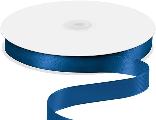 5/8" x 100 Yards Satin Ribbon - Navy Blue Silk Ribbon with Spool - Ideal for Gift Wrapping, Floral Bouquets, Crafts, Wedding Party Decorations, Christmas and Sewing Projects