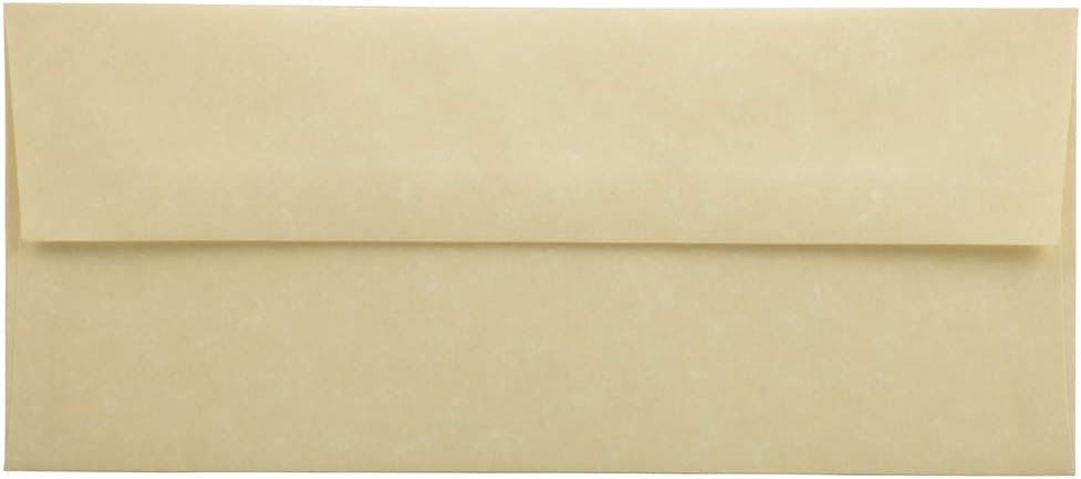 JAM PAPER #10 Business Parchment Envelopes - 4 1/8 x 9 1/2 - Antique Gold Recycled - 50/Pack