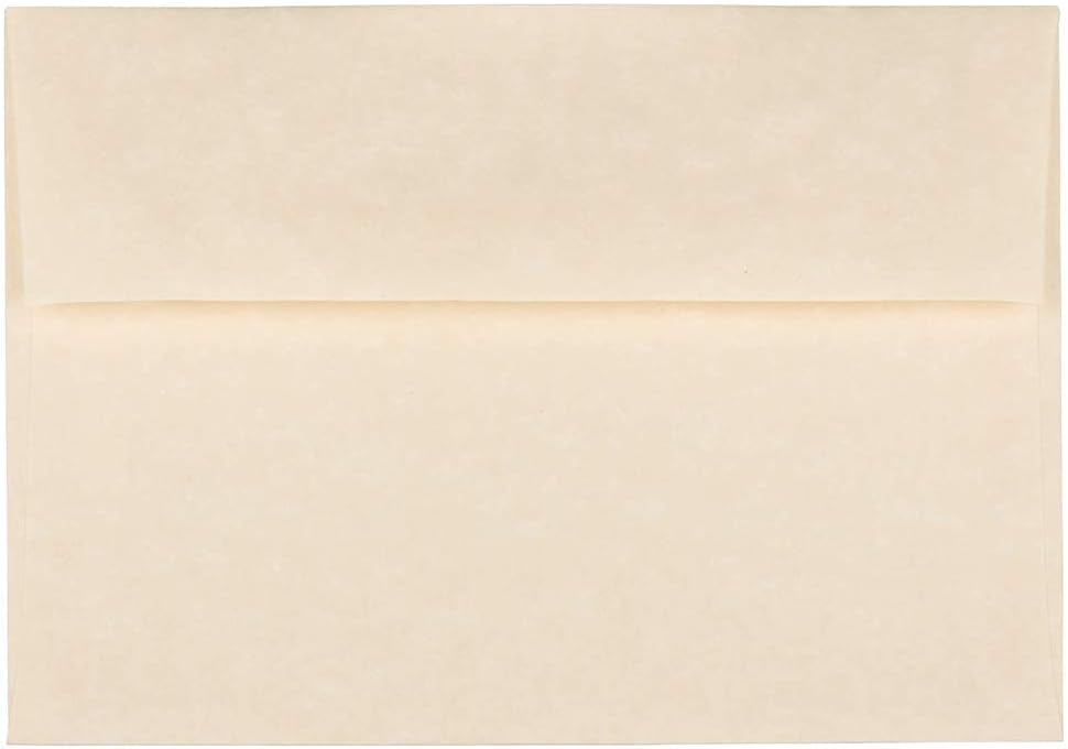 JAM PAPER A7 Parchment Invitation Envelopes - 5 1/4 x 7 1/4 - Natural Recycled - 50/Pack