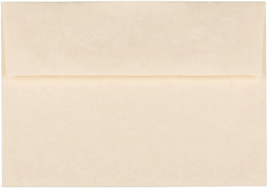 JAM PAPER A7 Parchment Invitation Envelopes - 5 1/4 x 7 1/4 - Natural Recycled - 50/Pack