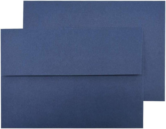 A7 Navy Blue Invitation 5x7 Envelopes 100 Count- Self Seal, Square Flap,Perfect for 5x7 Cards, Weddings, Birthday, invitations, Graduation, Baby Shower, 5.25 x 7.25 Inches, 100 Pack, (Navy blue)