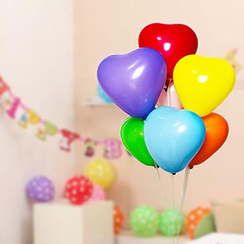 100 6-inch White Color Heart shaped Latex Balloons for Valentines Day,Propose Marriage,Wedding Party.