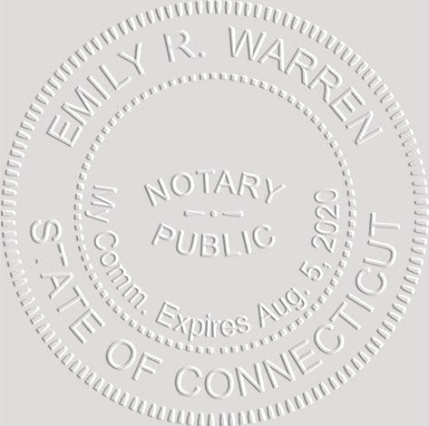 MaxMark Notary Seal Round Desk Embosser for Connecticut State - Includes Gold Burst Seal Labels (50 Count)