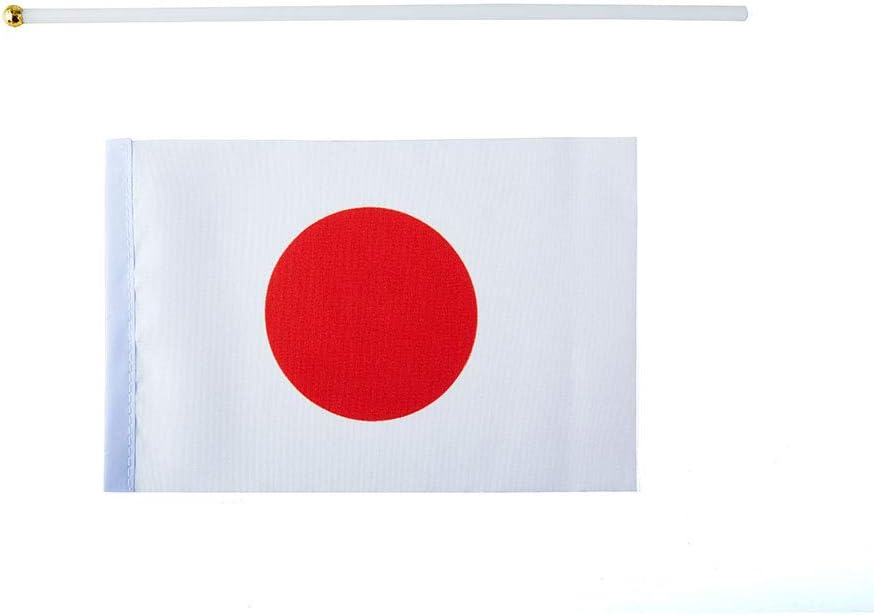 Japan Flag Japanese Flag, Small Mini Handheld Japan Flags on Stick, Ideal for Party Parades Sports Events Patriotic Festival Decorations