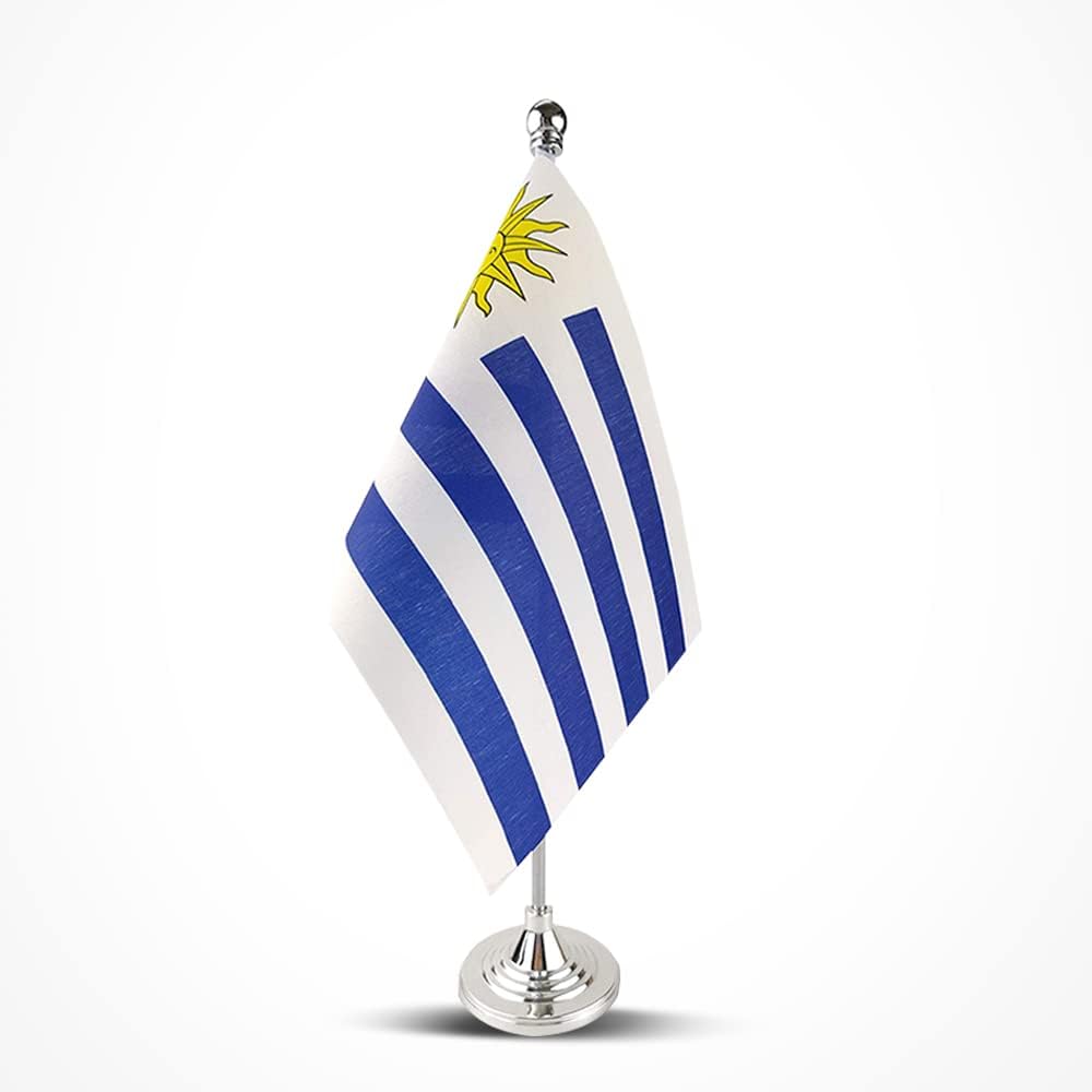 Uruguay Flag Uruguayan Flags, Small Mini Uruguayan Desk Flag, Used for Table Office Classroom Home Patriotic Events Decorations