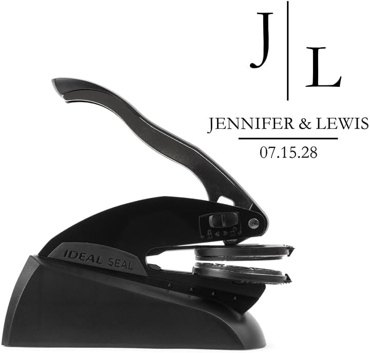 Personalized Wedding Embosser | Custom Made with Initials or Monograms for Couples | Elegant Designs for Stationery, Invitations, Napkins, and More (Design 6)