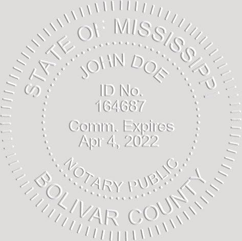 MaxMark Notary Seal Round Desk Embosser for Mississippi State - Includes Gold Burst Seal Labels (50 Count)