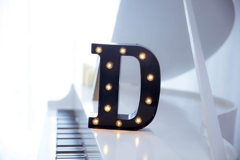 Foaky Black LED Marquee Number Lights Sign Light Up Marquee Number Lights Sign for Night Light Wedding Birthday Party Battery Powered Christmas Lamp Home Bar Decoration