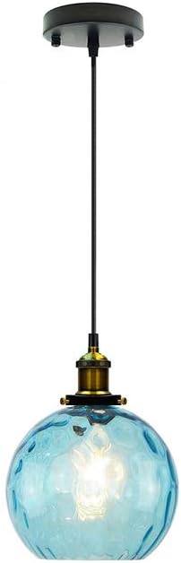 Pendant Light Shade Industrial Hanging Lights Fixtures Ceiling Outdoor Pendant Lighting for Kitchen Island Dining Room Unique Lamp in Kitchen Farmhouse Bedroom (Blue, 5.9 Inches)