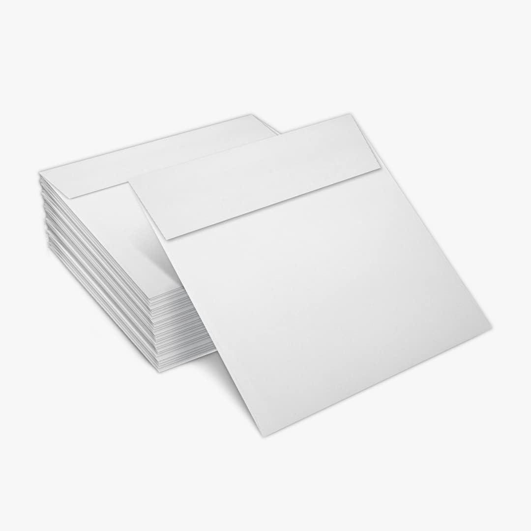 LUXPaper Square Invitation Envelopes | Peel & Press | 5 1/4" x 5 1/4" | Bright White | 70lb. Text | 50 Qty