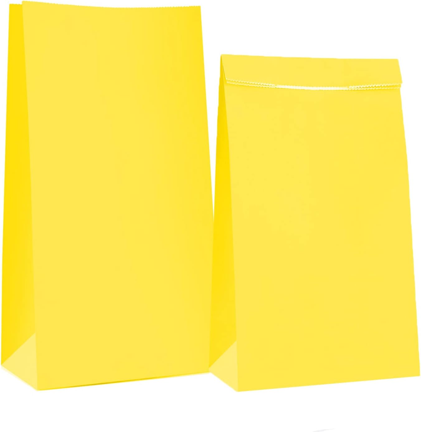 Oletx 30-Pack Yellow Party Favor Paper Bags, 9'' Wrapped Treat Bags for Birthday Party, Babyshower, School Activities